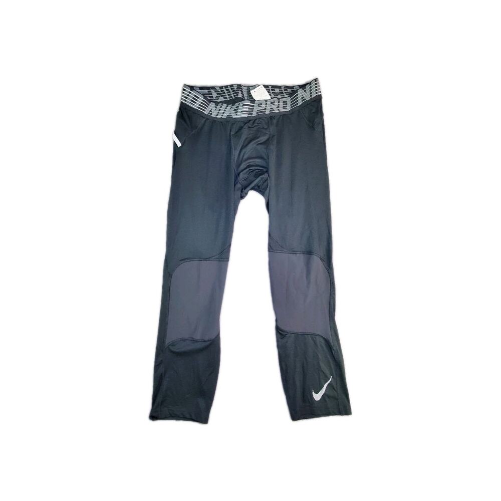 Nike Dri-Fit Pro 3/4 Tights Sz 2XL Men’s Black Compression Activewear C35-22